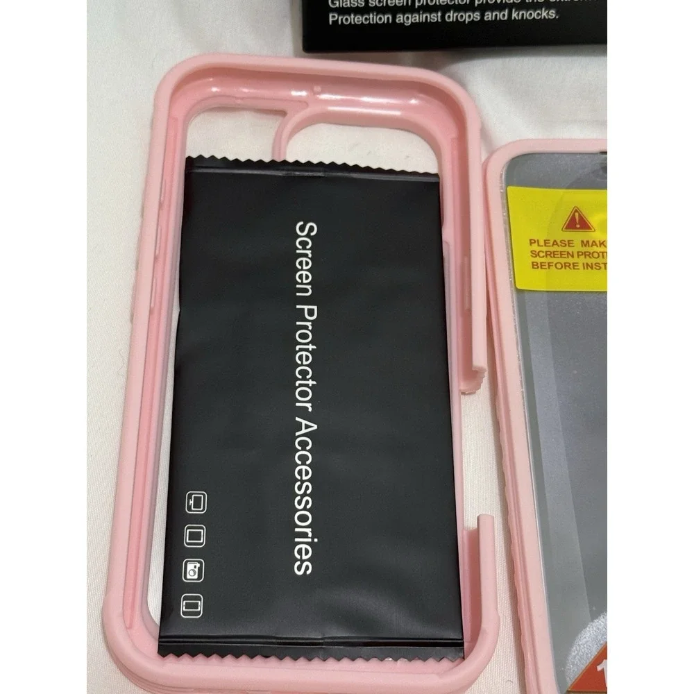 For iPhone 16 Pro Magnetic Case Shockproof  & Screen‎ Protector Pink New